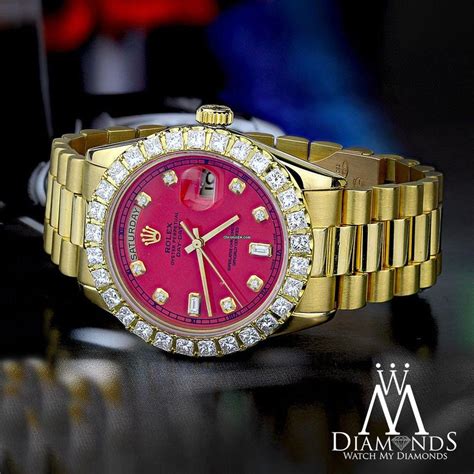 rolex red face with diamonds.